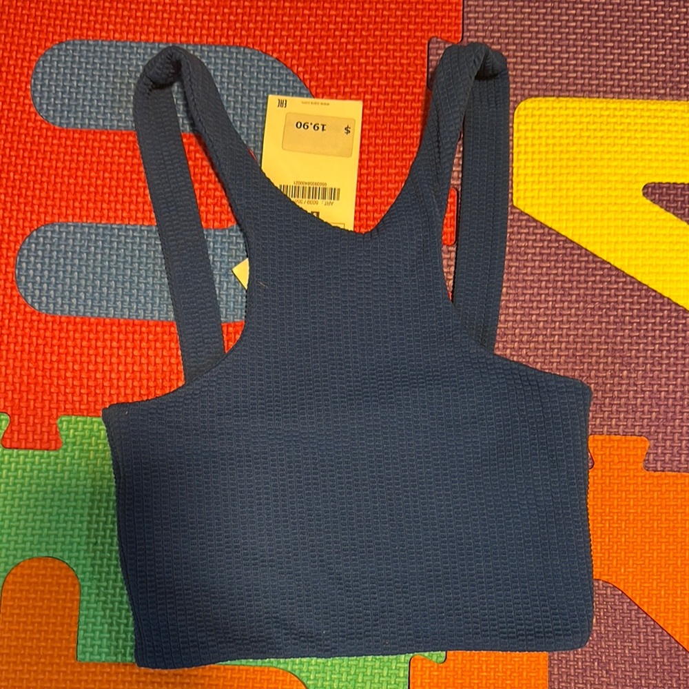 Navy Blue Textured Women's Bralette